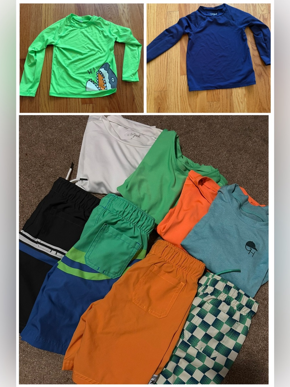 Boys 5T Bathing Suit and Rash Guard Shirt Swim 10 Piece Bundle